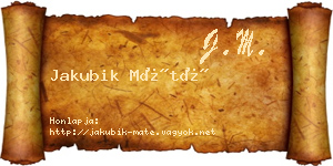 Jakubik Máté névjegykártya