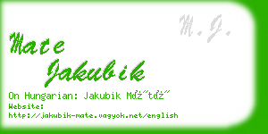 mate jakubik business card
